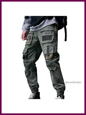 Men's Multi-Pocket Cargo Joggers Loose Techwear Hip Hop Harem Pants